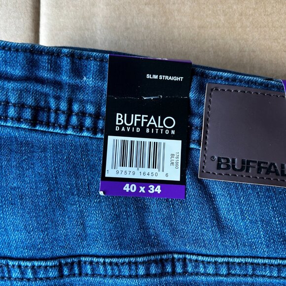 Buffalo David Bitton Men's Slim Straight Jean Stretch Denim Blue Size 40x34 - Picture 6 of 10